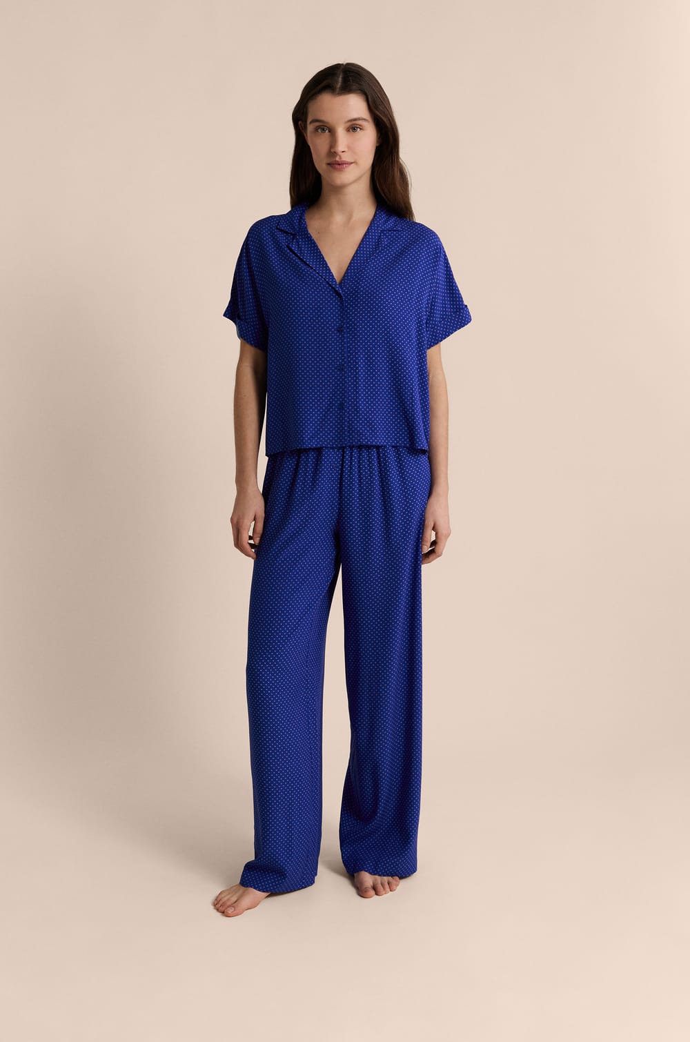 Pantal&oacute;n de pijama con lunares;${refinementColor}