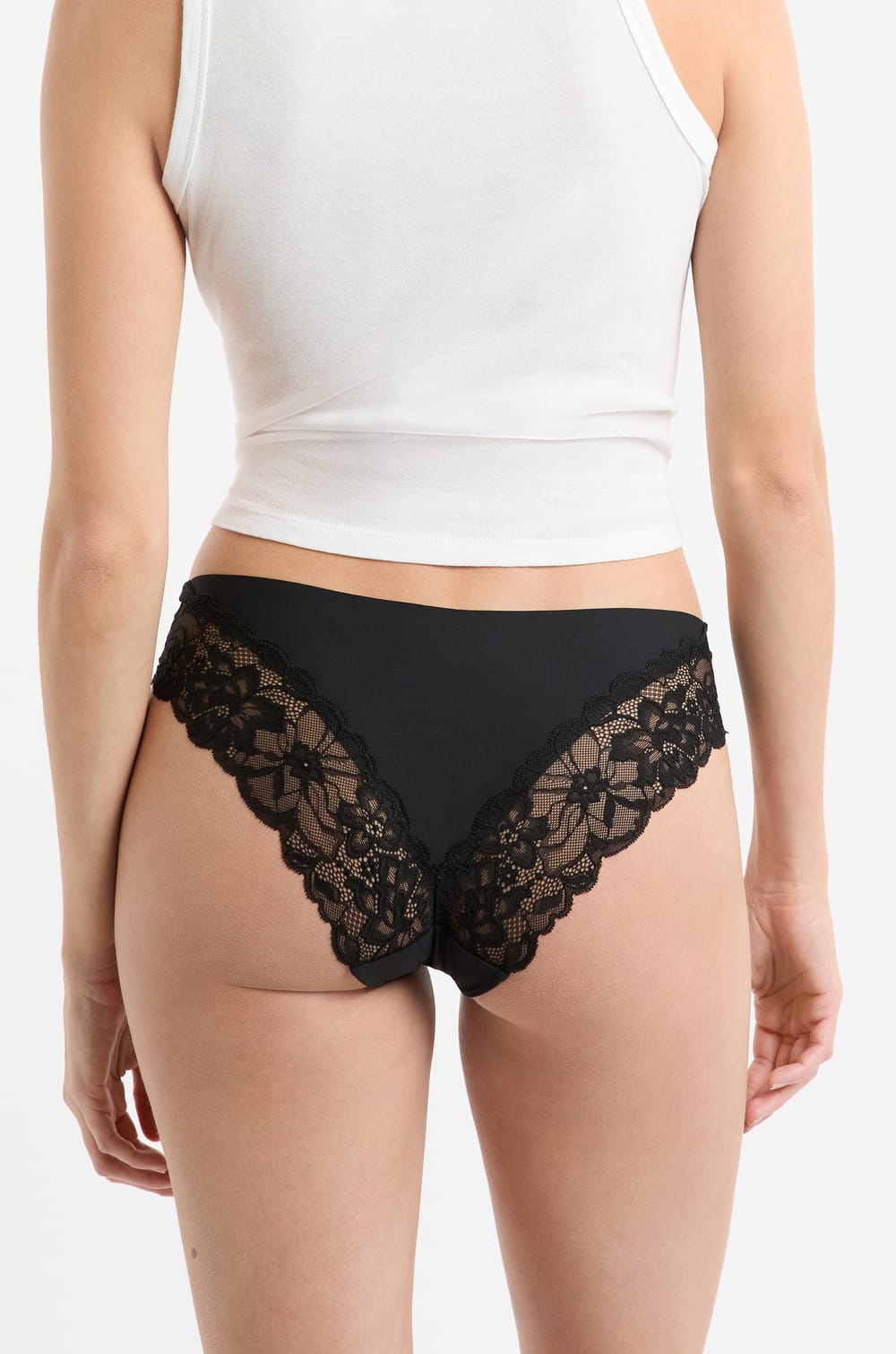 Microfibre Briefs with Lace Details;${refinementColor}