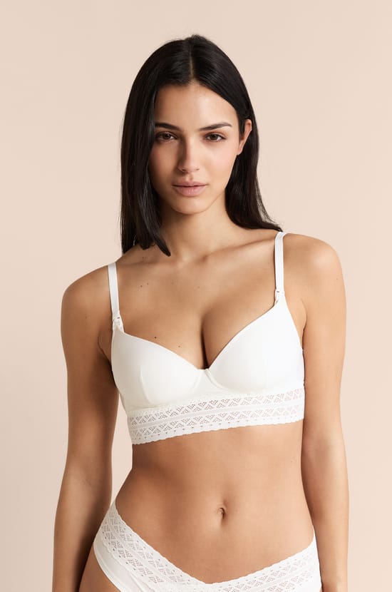 Lightly Lined Bra with Nursing Clips;${refinementColor}