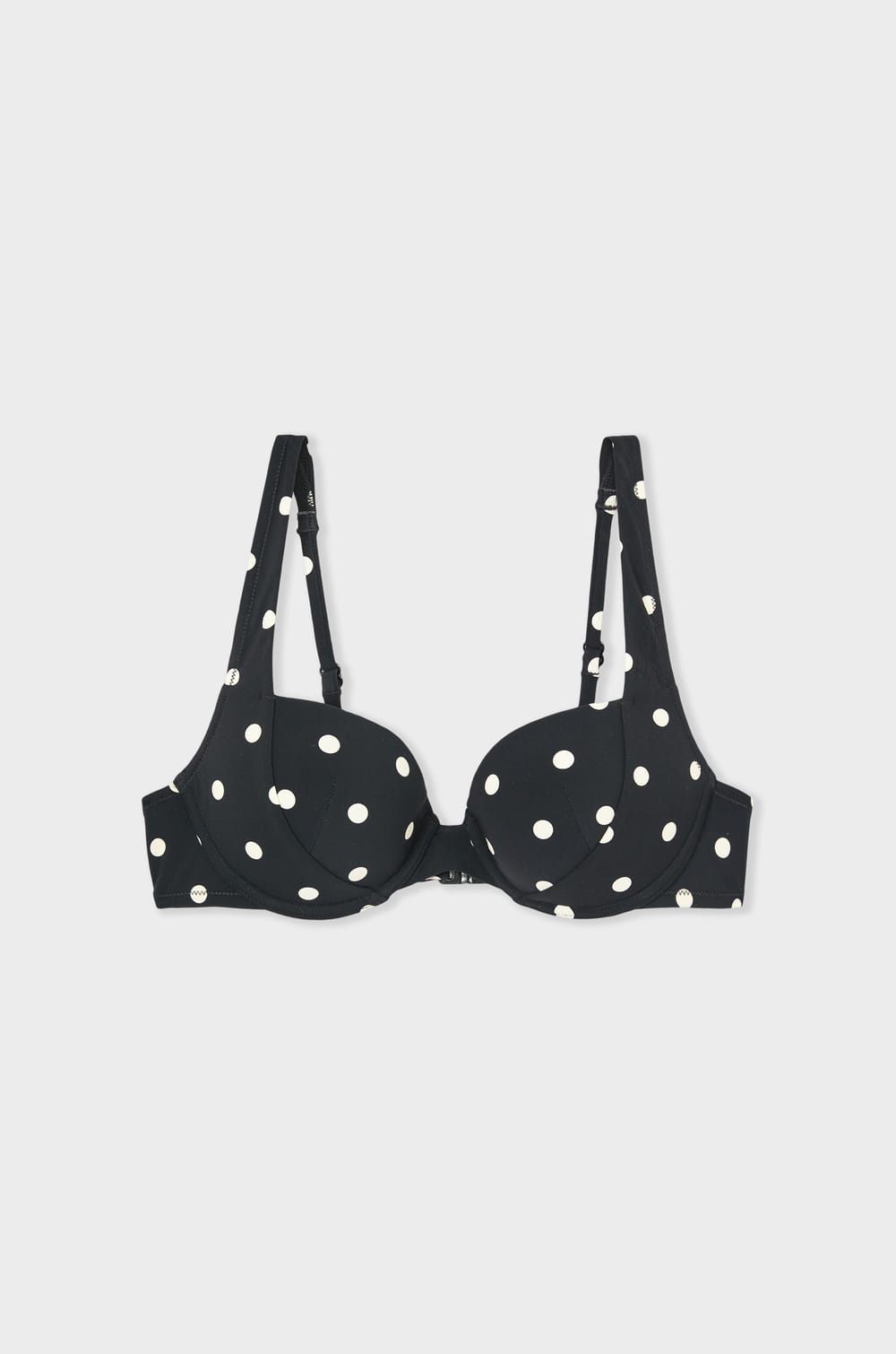 Polka dot push-up bikini top;${refinementColor}