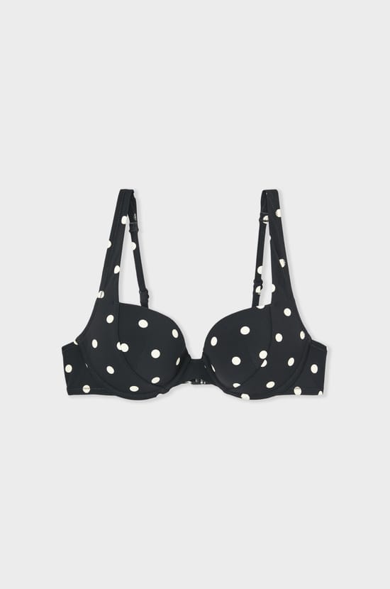 Polka dot push-up bikini top;${refinementColor}