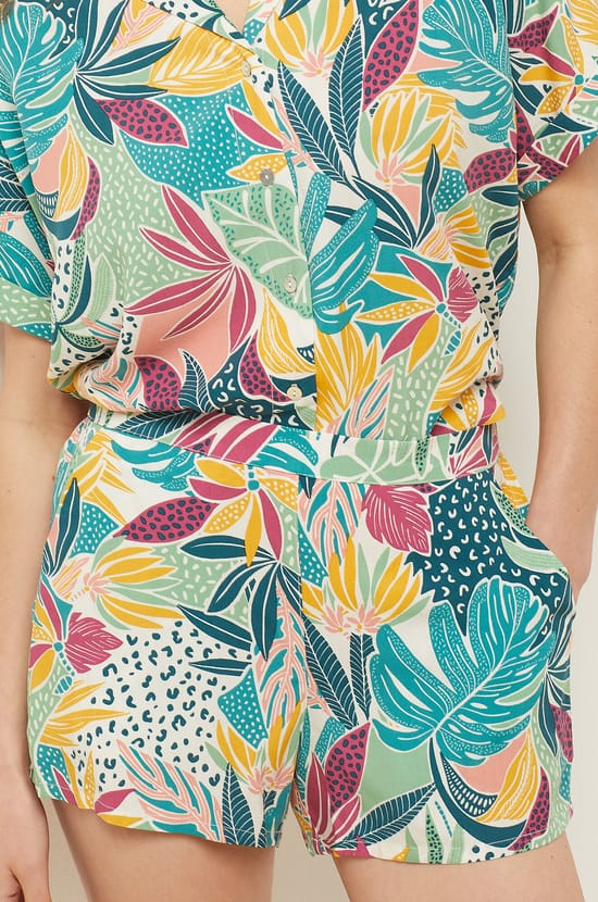 Printed Pajama Shirt;${refinementColor}