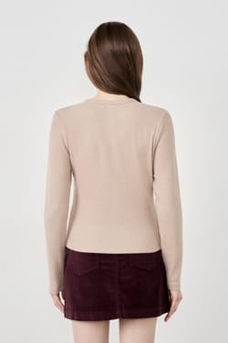 Long-sleeved Ribbed Cardigan;${refinementColor}