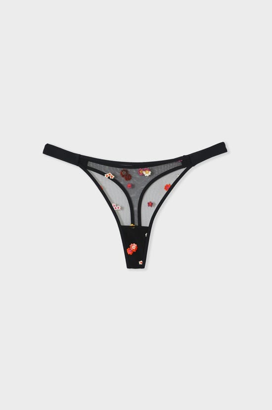 Embroidered Thong;${refinementColor}