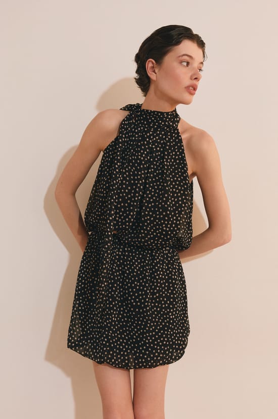 Sleeveless Polka Dot Top;${refinementColor}