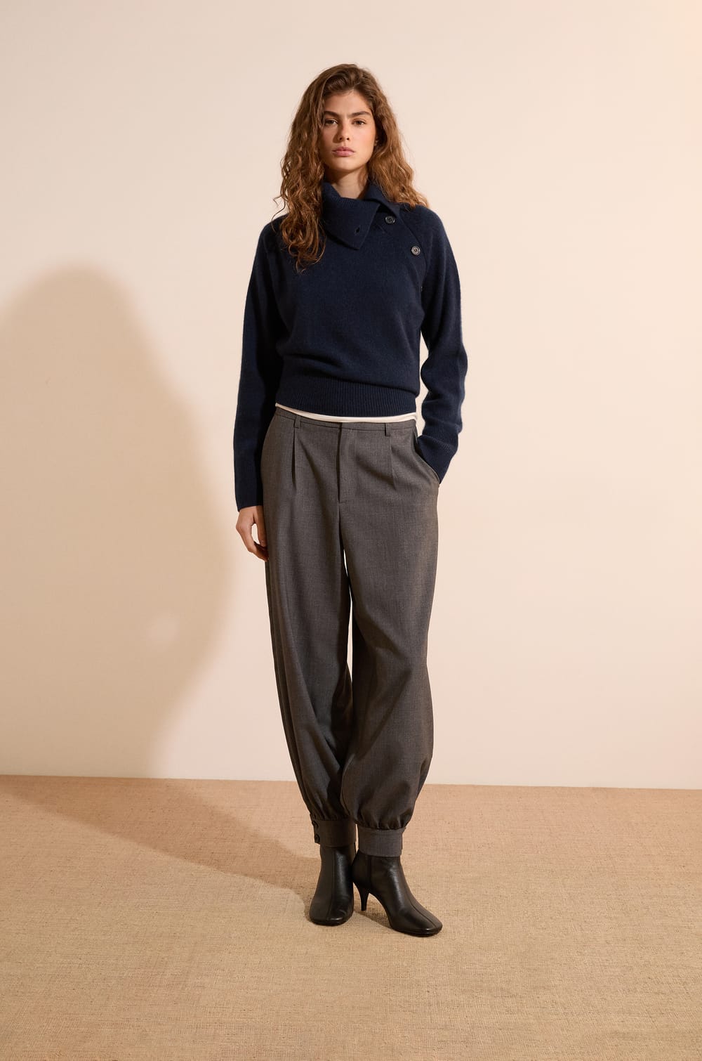 Pull col montant 100% cachemire;${refinementColor}