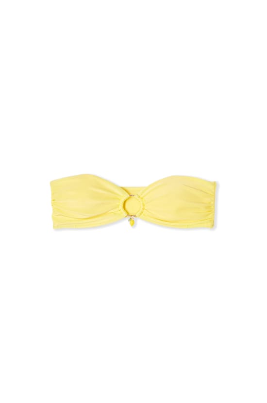 Haut de maillot de bain bandeau satin&eacute; avec charm citron;${refinementColor}