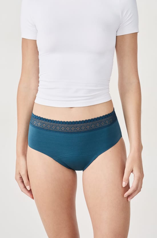 Shorty menstruel en coton - Flux moyen;${refinementColor}