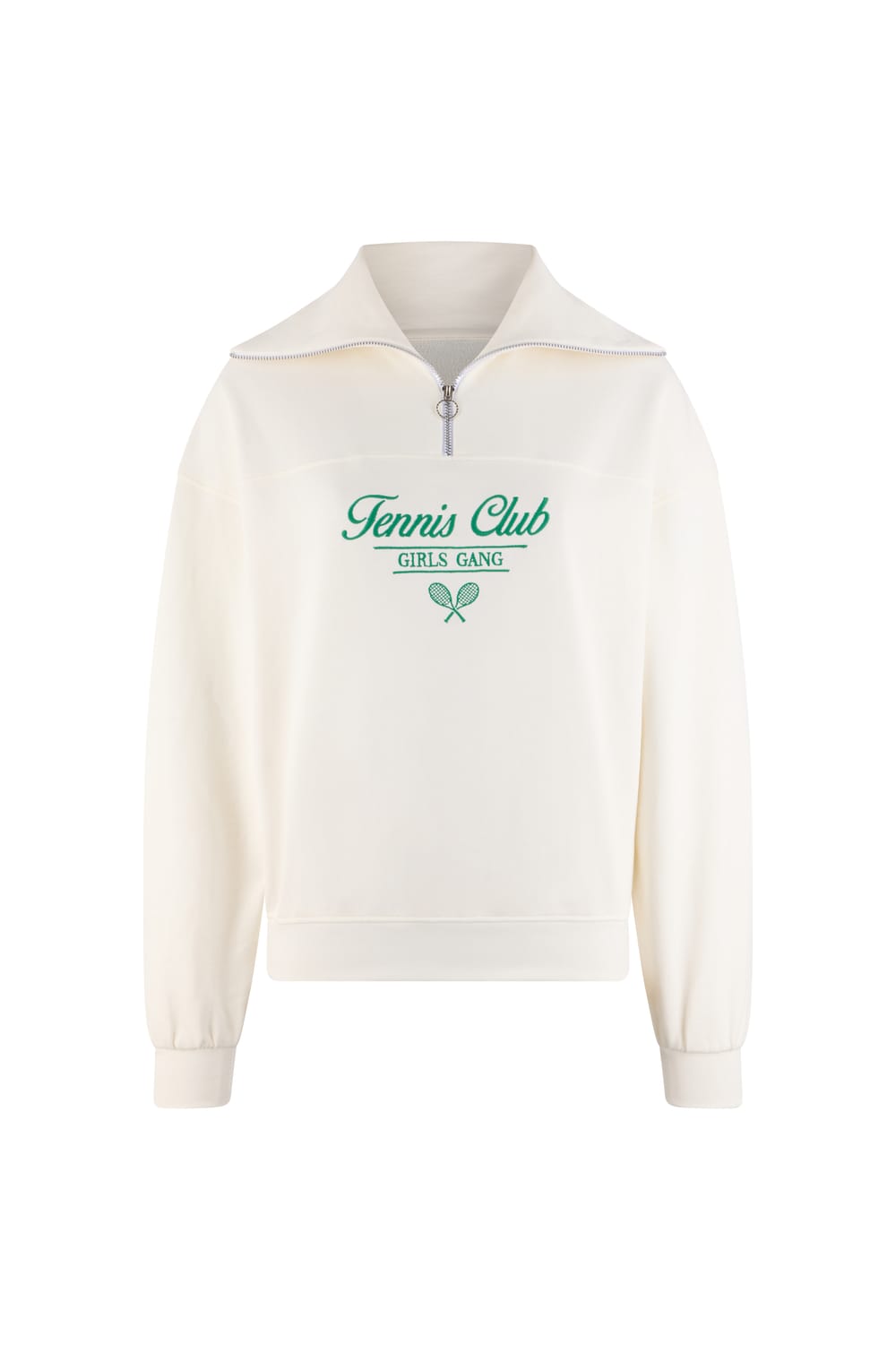 Sweatshirt en coton avec &eacute;criture "tennis club";${refinementColor}