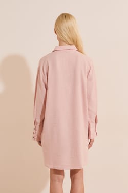 Katoenen nachthemd met ruitjes;${refinementColor}
