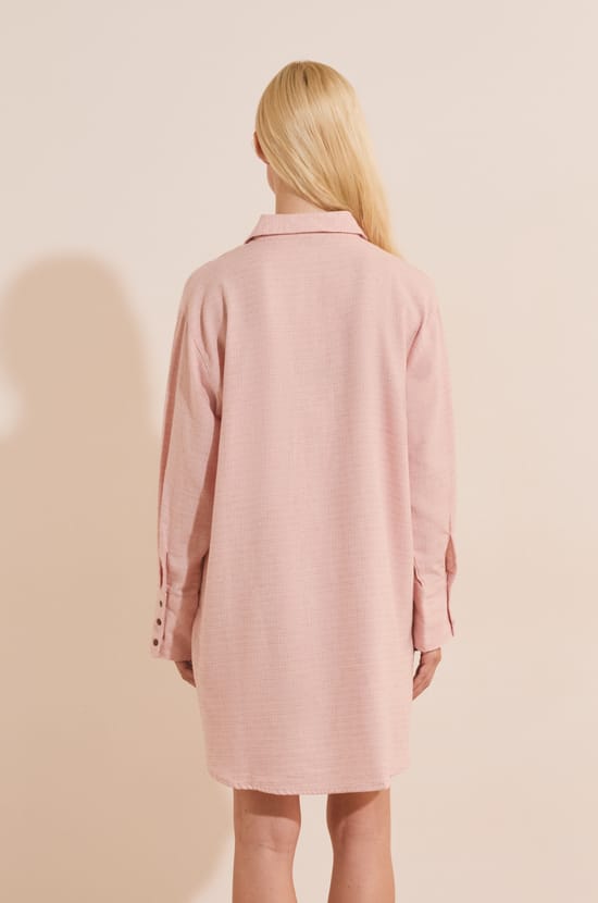 Chemise de nuit &agrave; carreaux en coton;${refinementColor}