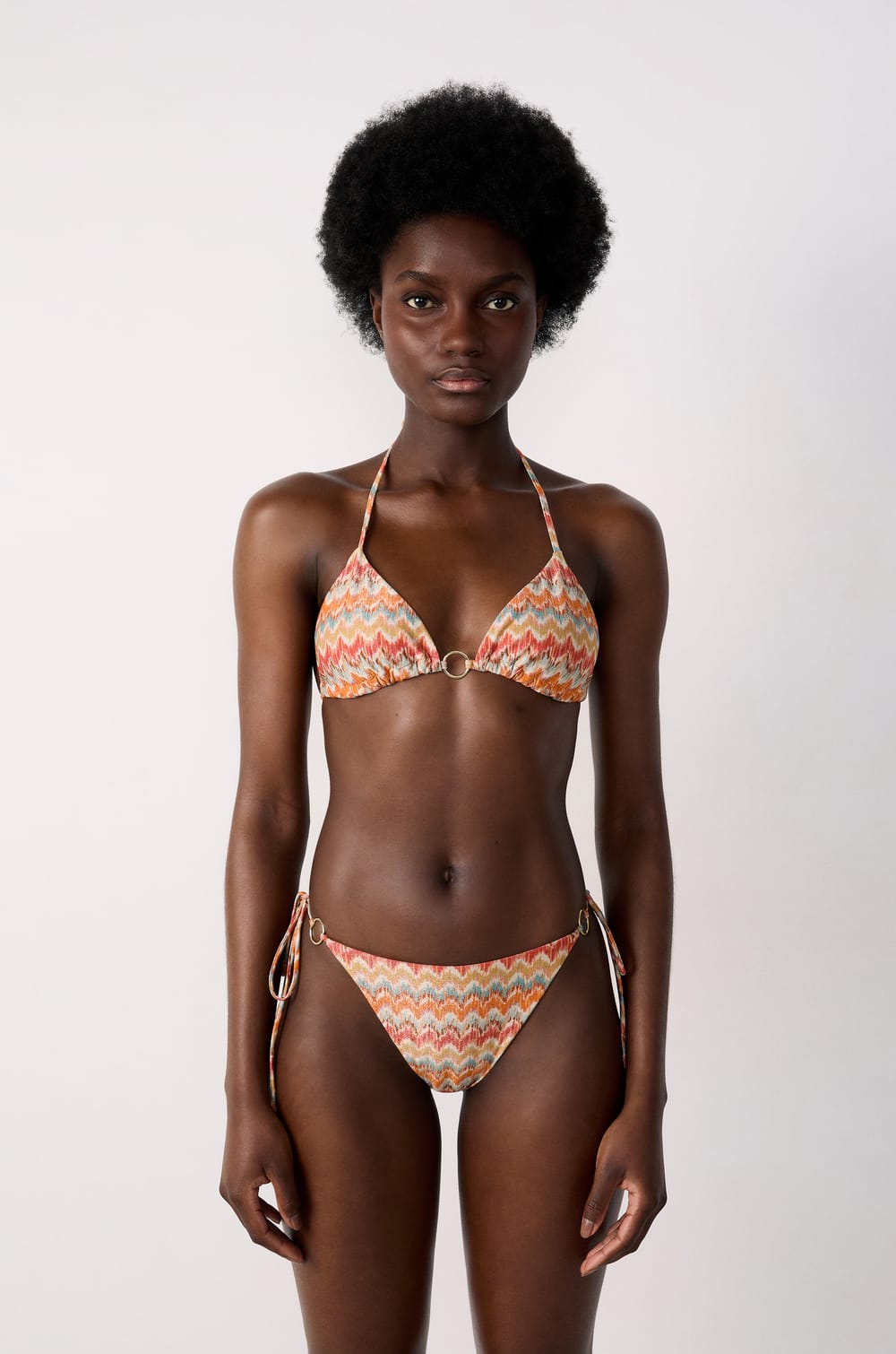 Glittery Tie-Side Bikini Bottom;${refinementColor}