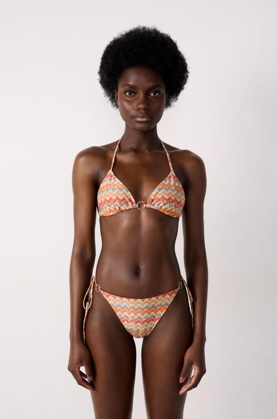 Glittery Tie-Side Bikini Bottom;${refinementColor}