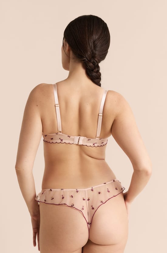 Triangle Bra in Tulle with Embroidered Mocktail Motifs;${refinementColor}