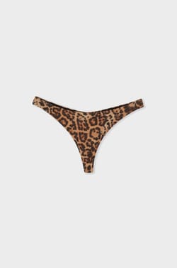 Braga de bikini de corte alto brillante y con estampado de leopardo;${refinementColor}