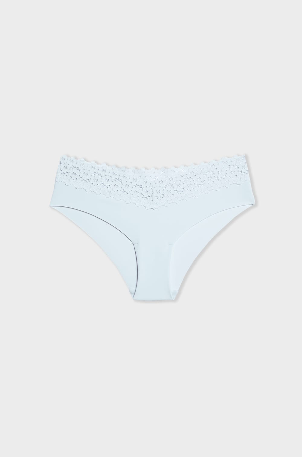 Hipster V-shape en microfibre et dentelle;${refinementColor}