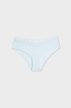 Hipster V-shape en microfibre et dentelle;${refinementColor}