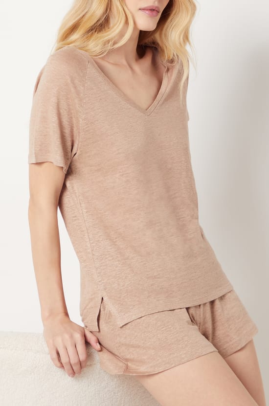 Shorts 100% Linen;${refinementColor}