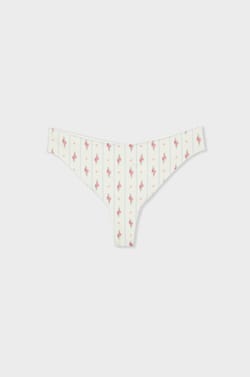 Tanga en microfibre sans couture &agrave; motifs;${refinementColor}