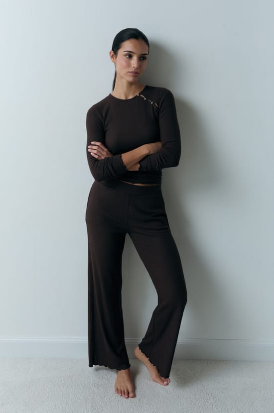 Gerippte Pyjama-Hose;${refinementColor}