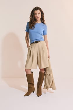 T-shirt manches courtes avec coton modal;${refinementColor}