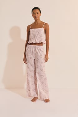 Pantalon de pyjama &agrave; motifs fleuris;${refinementColor}