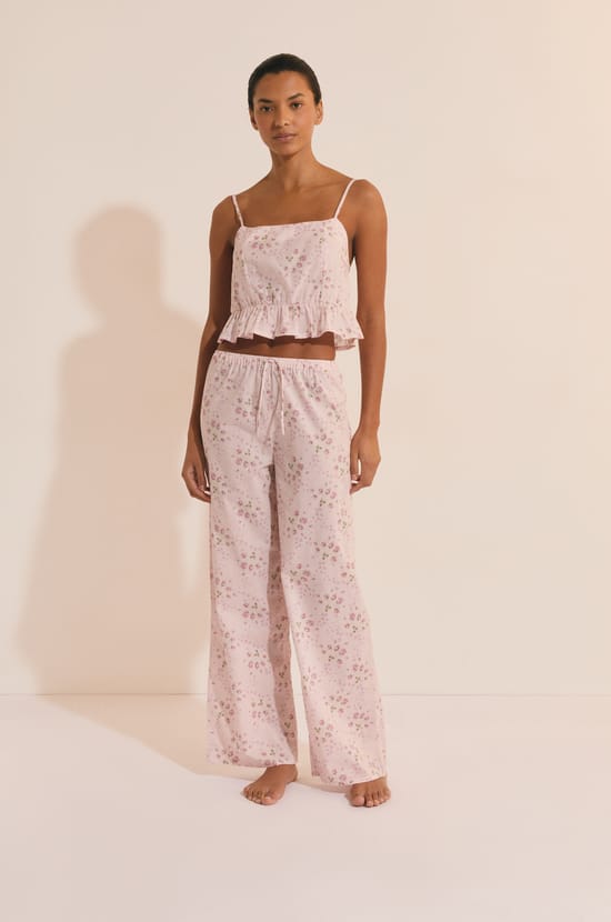Pantalon de pyjama &agrave; motifs fleuris;${refinementColor}