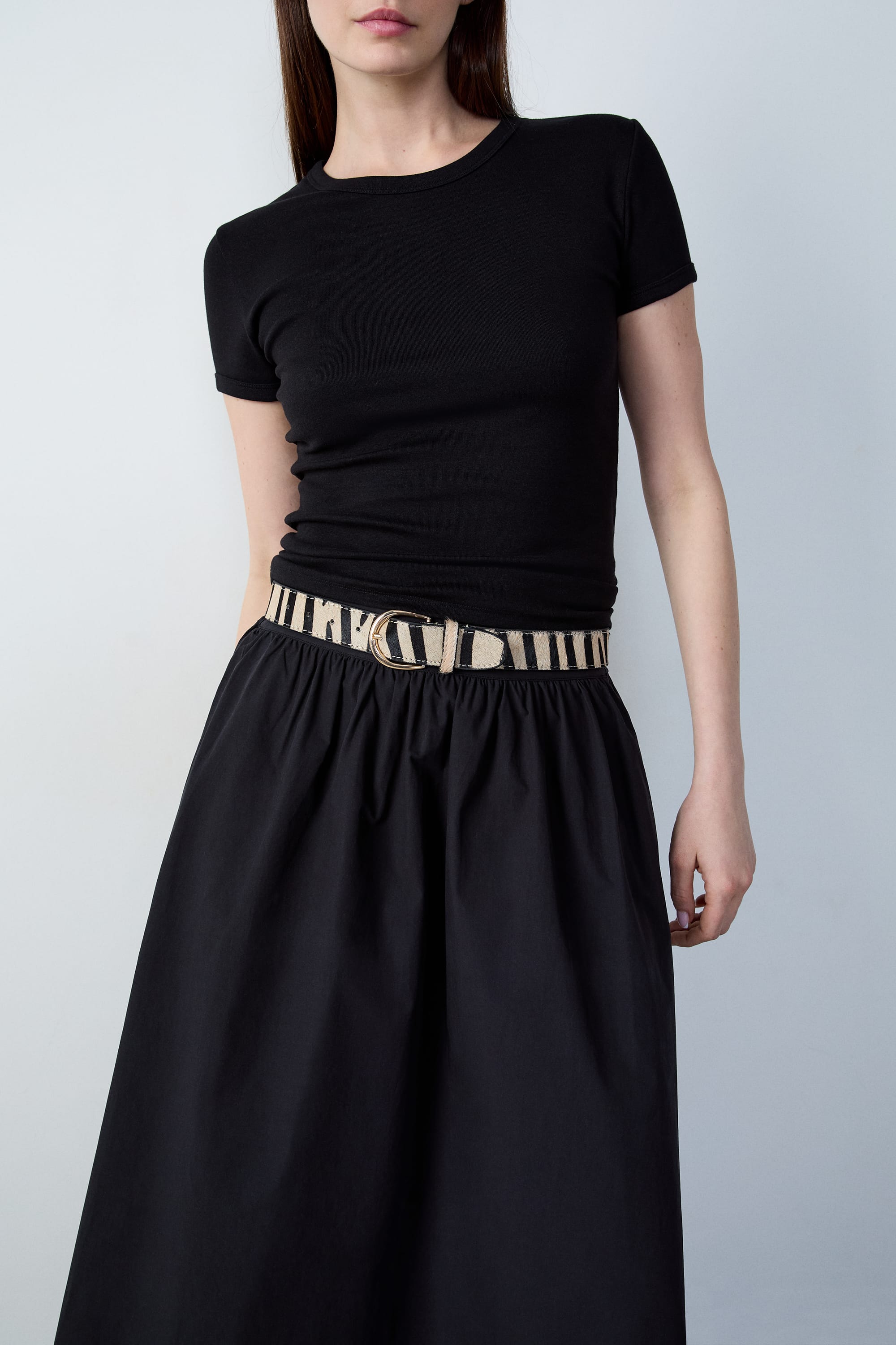 Ceinture en cuir zébrée