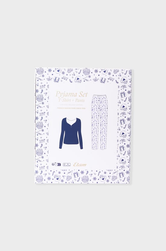Pijama de 2 piezas con estampado de algod&oacute;n;${refinementColor}