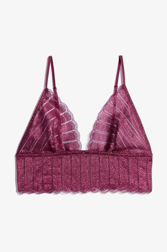 Iridescent Wireless Triangle Bra;${refinementColor}