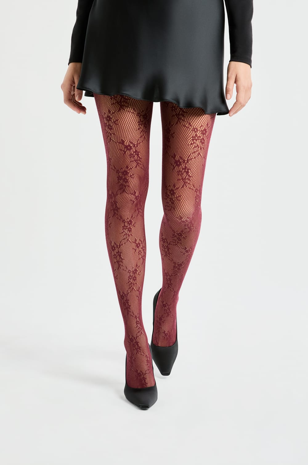 Transparent patterned tights - fishnet;${refinementColor}