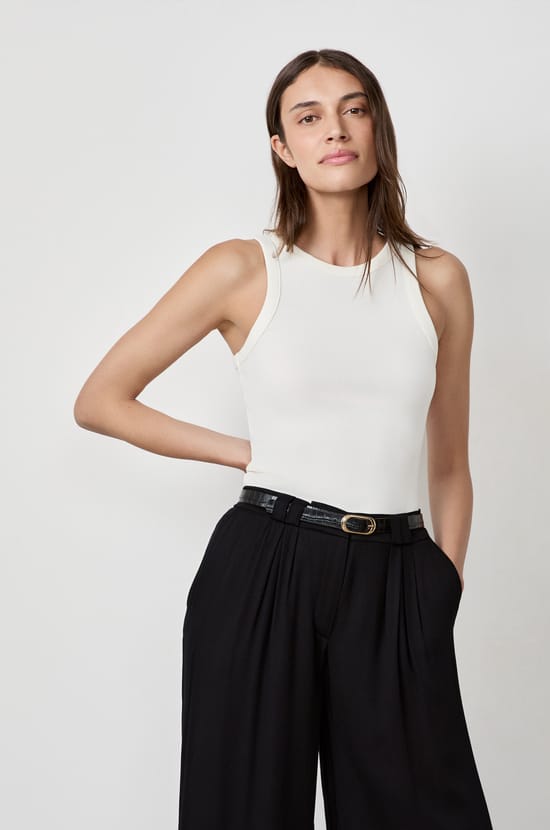 Débardeur côtelé en coton;${refinementColor}