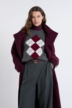 Crew Neck Patterned Sweater;${refinementColor}