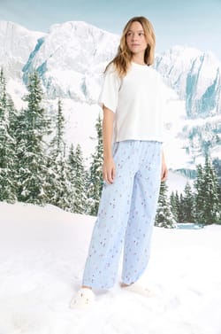 Pantalon en coton à motif skieurs;${refinementColor}