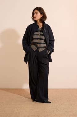 Manteau &agrave; col montant avec laine;${refinementColor}