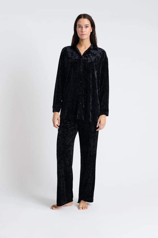 Chemise de pyjama en velours;${refinementColor}