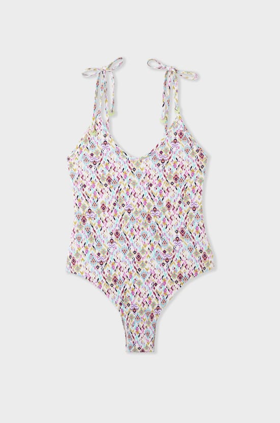 One-piece patterned swimsuit;${refinementColor}