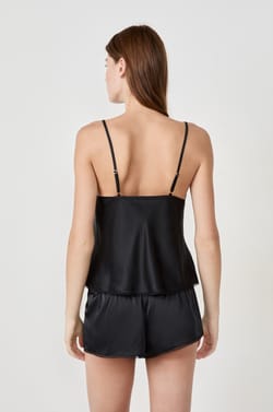 Top de tirantes satinado con detalles de encaje;${refinementColor}