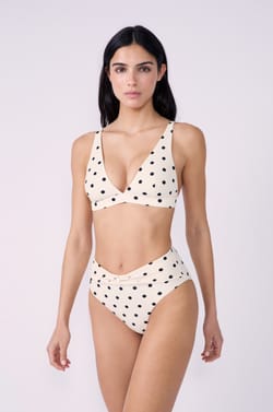 Hoge taille bikinislip met stippen;${refinementColor}