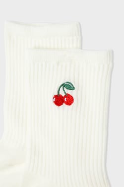 Chaussettes cotel&eacute;es avec coton &agrave; motif cerise;${refinementColor}