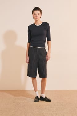 Pull manches mi-longues &agrave; col rond;${refinementColor}