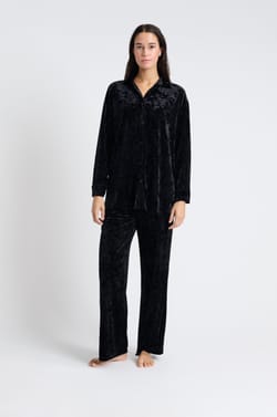 Velvet Pyjama Shirt;${refinementColor}
