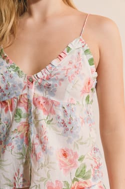 Top de pyjama &agrave; motif fleuri;${refinementColor}
