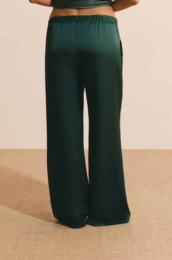 Pantalon de pyjama satin&eacute;;${refinementColor}