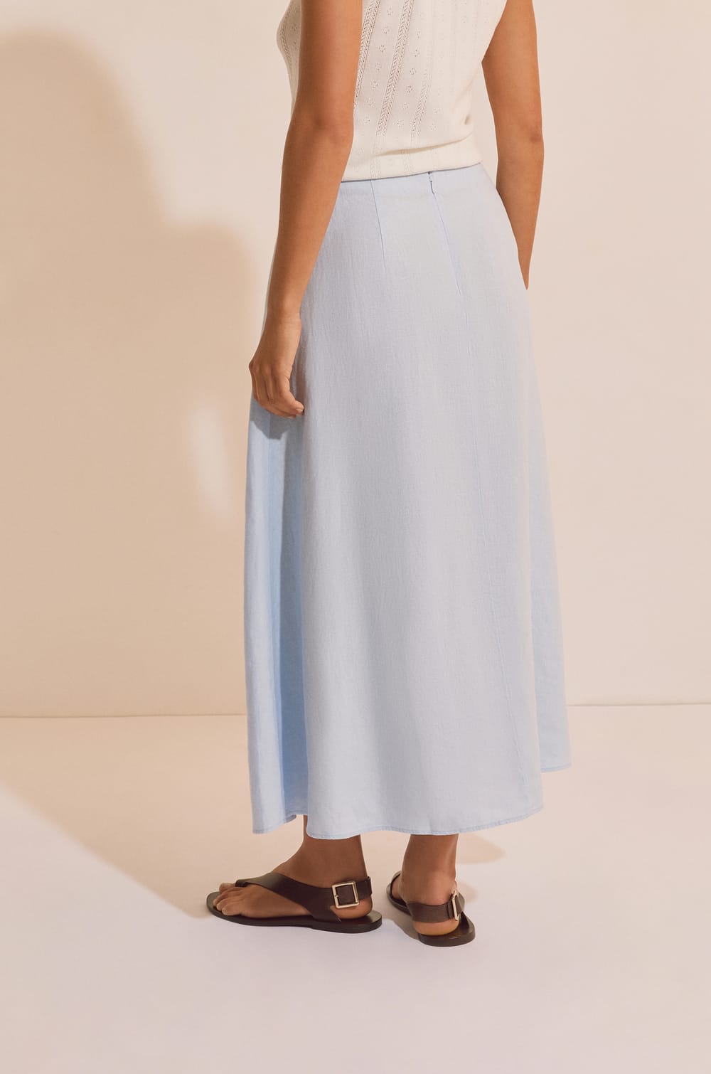 Jupe longue en lin;${refinementColor}