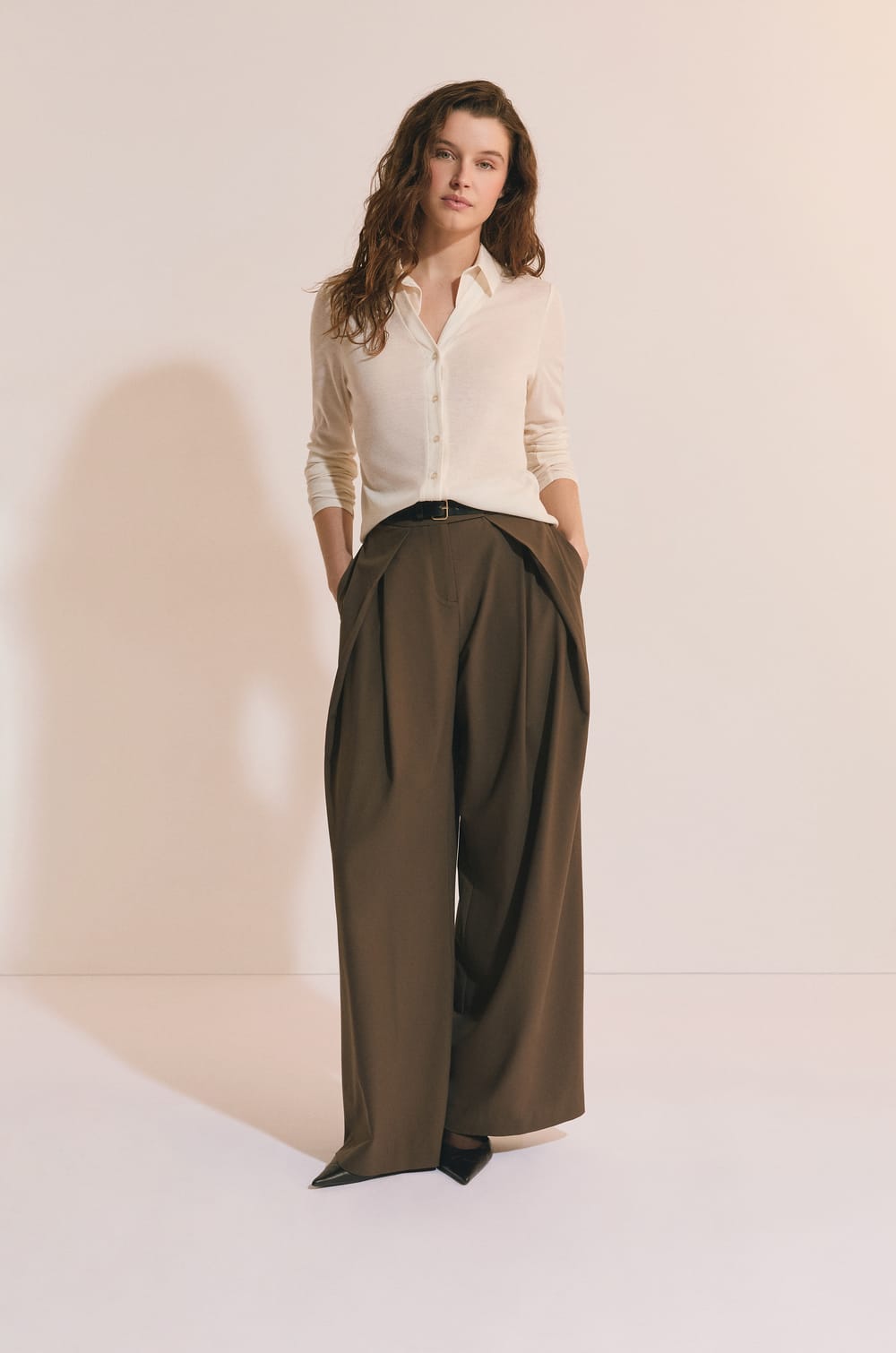 T-shirt manches longues col polo;${refinementColor}