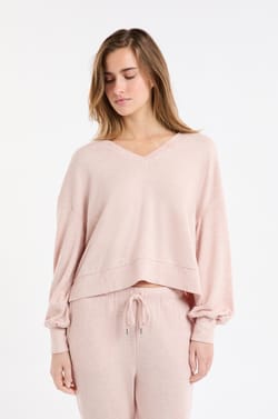 V-neck Pyjama Sweatshirt;${refinementColor}