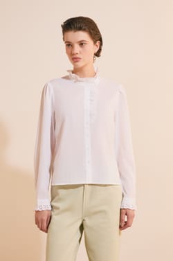 Chemise en coton avec broderie anglaise;${refinementColor}