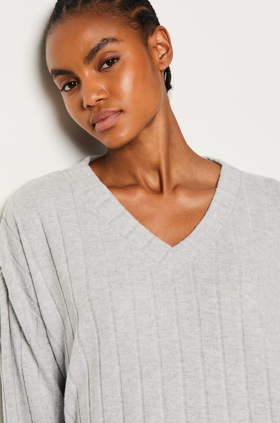 Ribbed Pyjama Sweatshirt;${refinementColor}