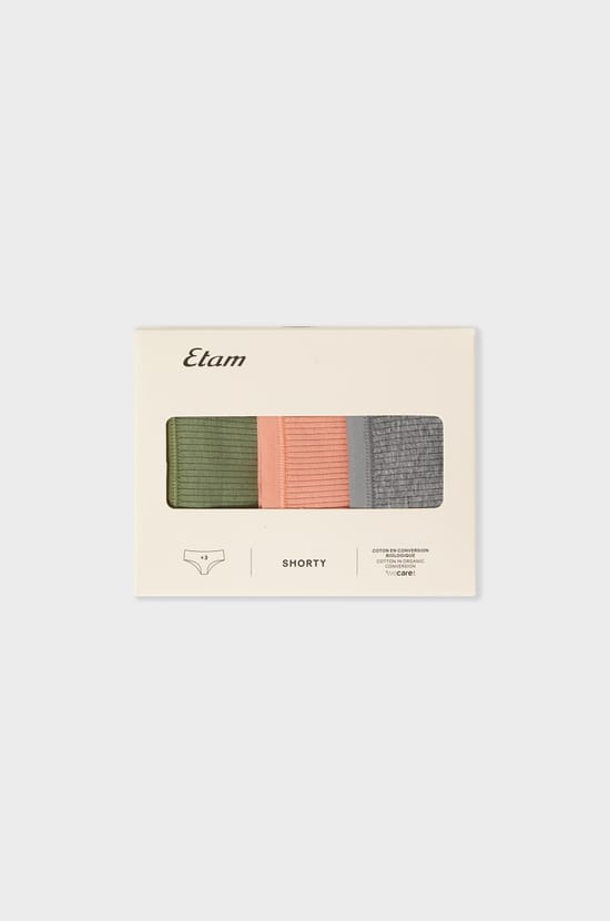 Pack of 3 Cotton Boyshorts;${refinementColor}
